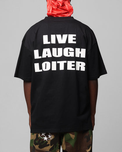 Loiter Live Laugh Love Drop T-Shirt Black