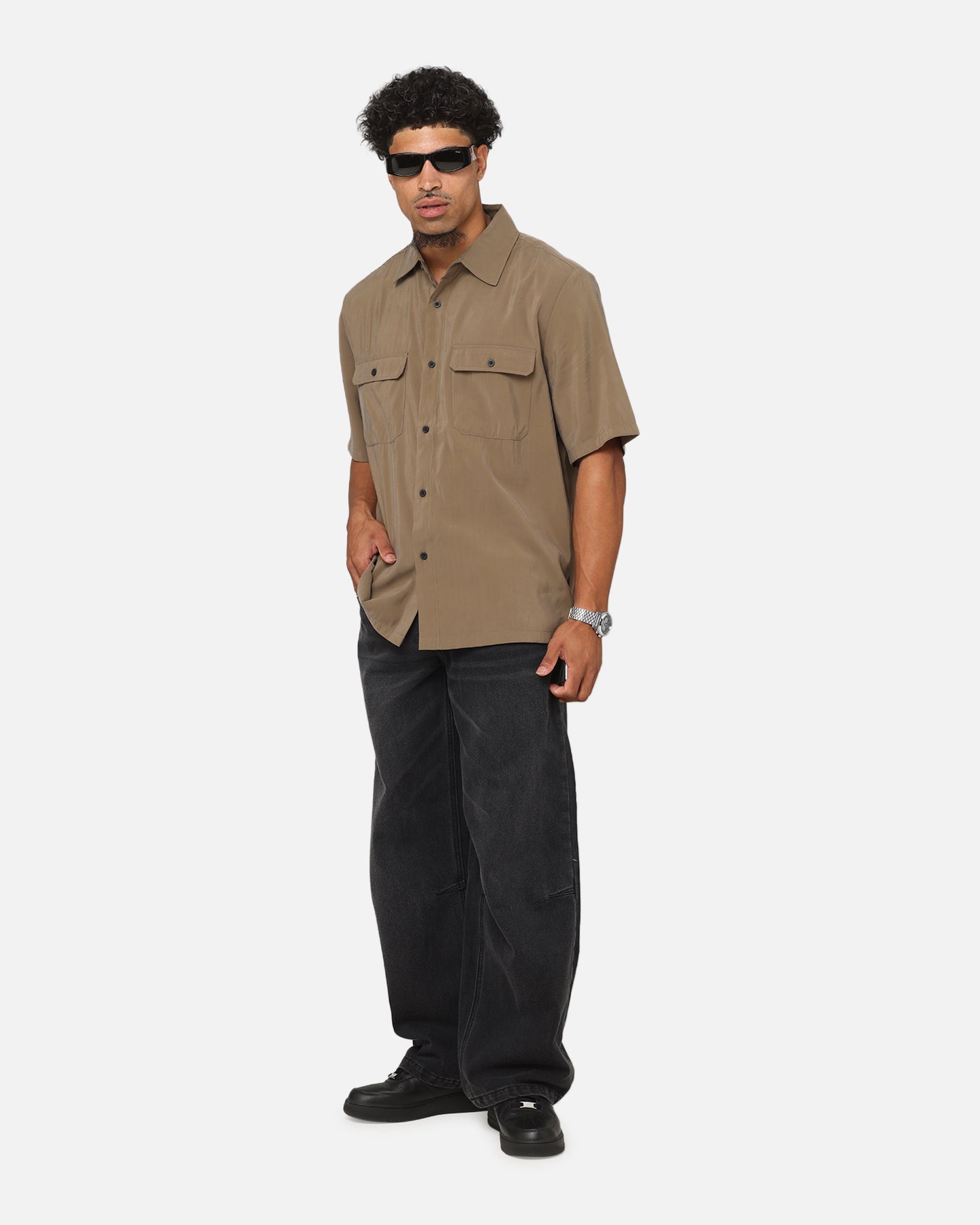 Saint Morta Cargo Button Up Shirt Khaki Green | Culture Kings