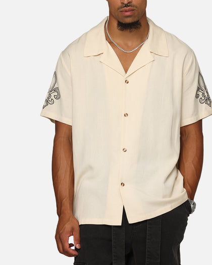 XXIII Fleur Linen Button Up Shirt Off White