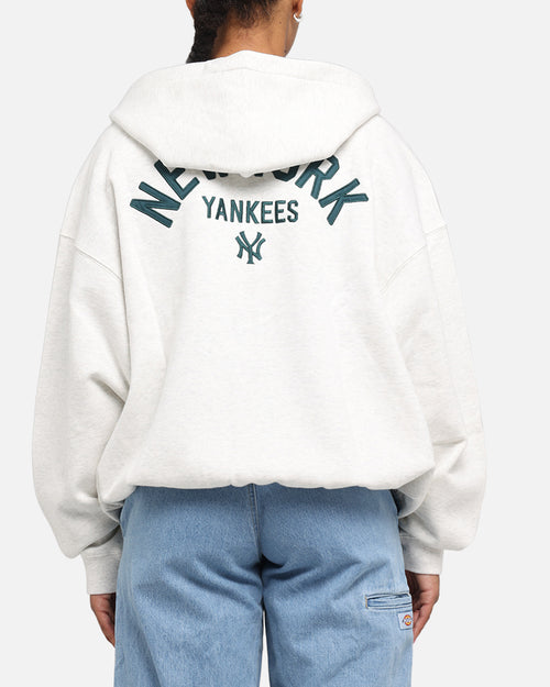 Majestic Athletic New York Yankees Arch FZ Boxy Hoodie White Marle
