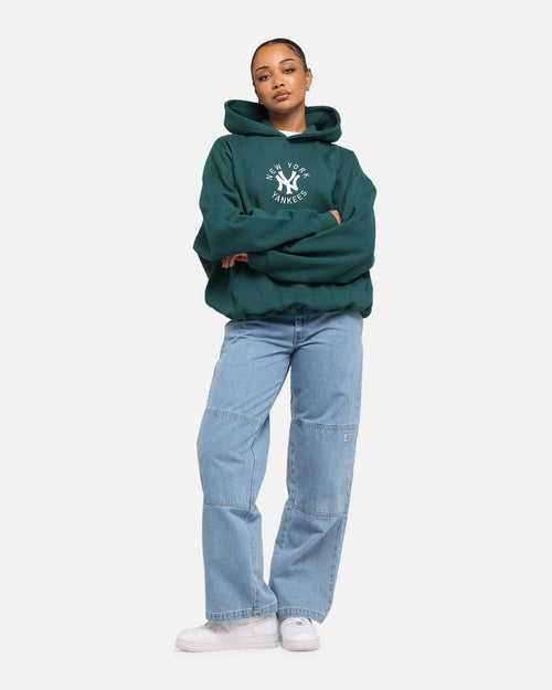 Majestic Athletic New York Yankees Mid Crest Boxy Hoodie Emerald
