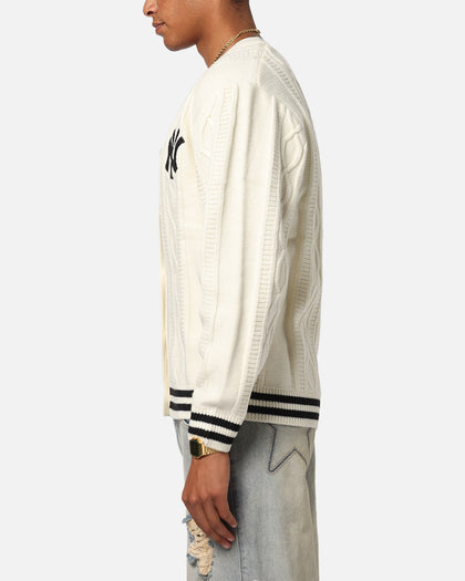 Majestic Athletic New York Yankees Boxy Cardigan Vintage White