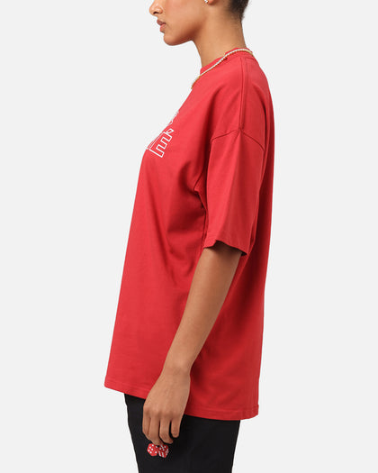 Carre Rosebud Mock Neck T-Shirt Red