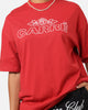Carre Rosebud Mock Neck T-Shirt Red