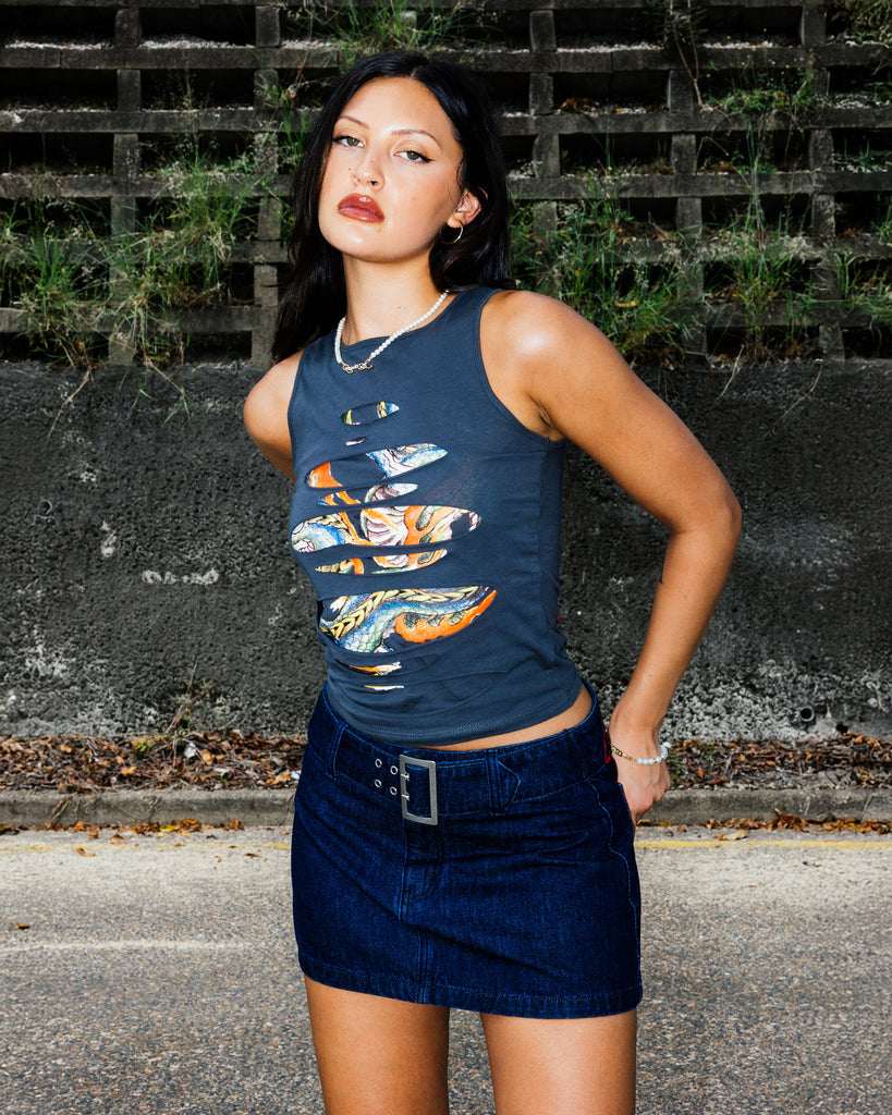 Ed Hardy Women's Ripped Dragon Tank Black | Culture Kings