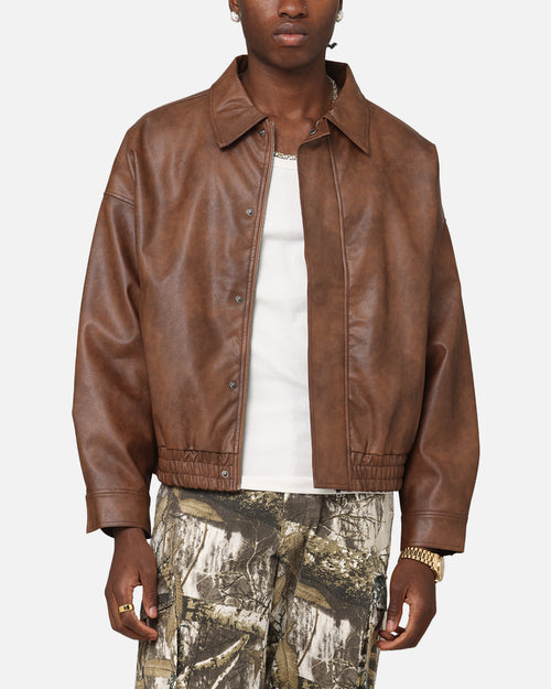 XXIII Vegan Leather Flight Jacket Brown