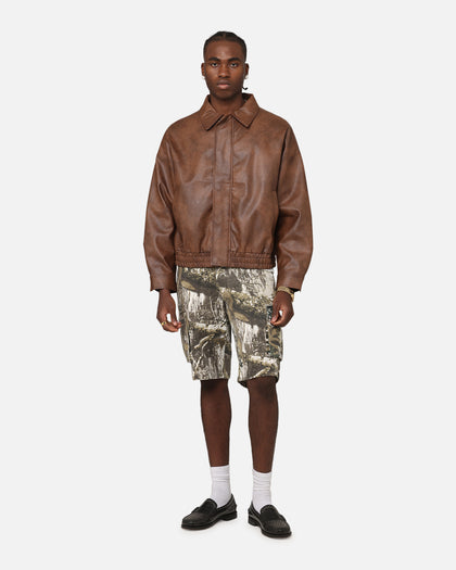 XXIII Vegan Leather Flight Jacket Brown