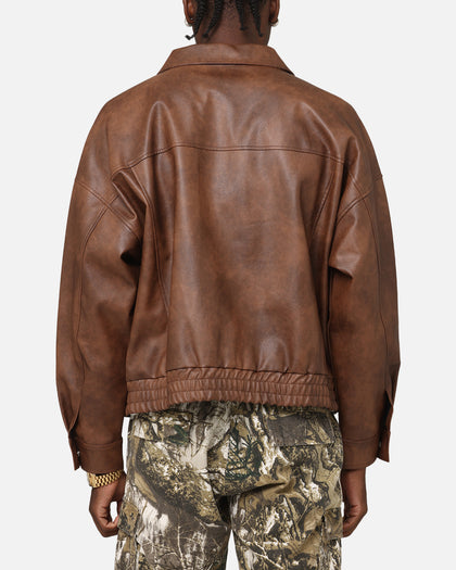 XXIII Vegan Leather Flight Jacket Brown
