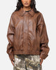 XXIII Vegan Leather Flight Jacket Brown