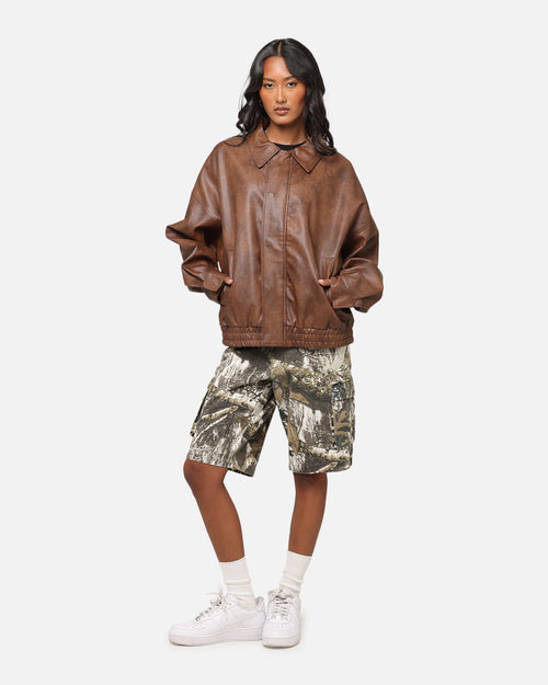 XXIII Vegan Leather Flight Jacket Brown