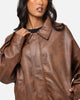XXIII Vegan Leather Flight Jacket Brown