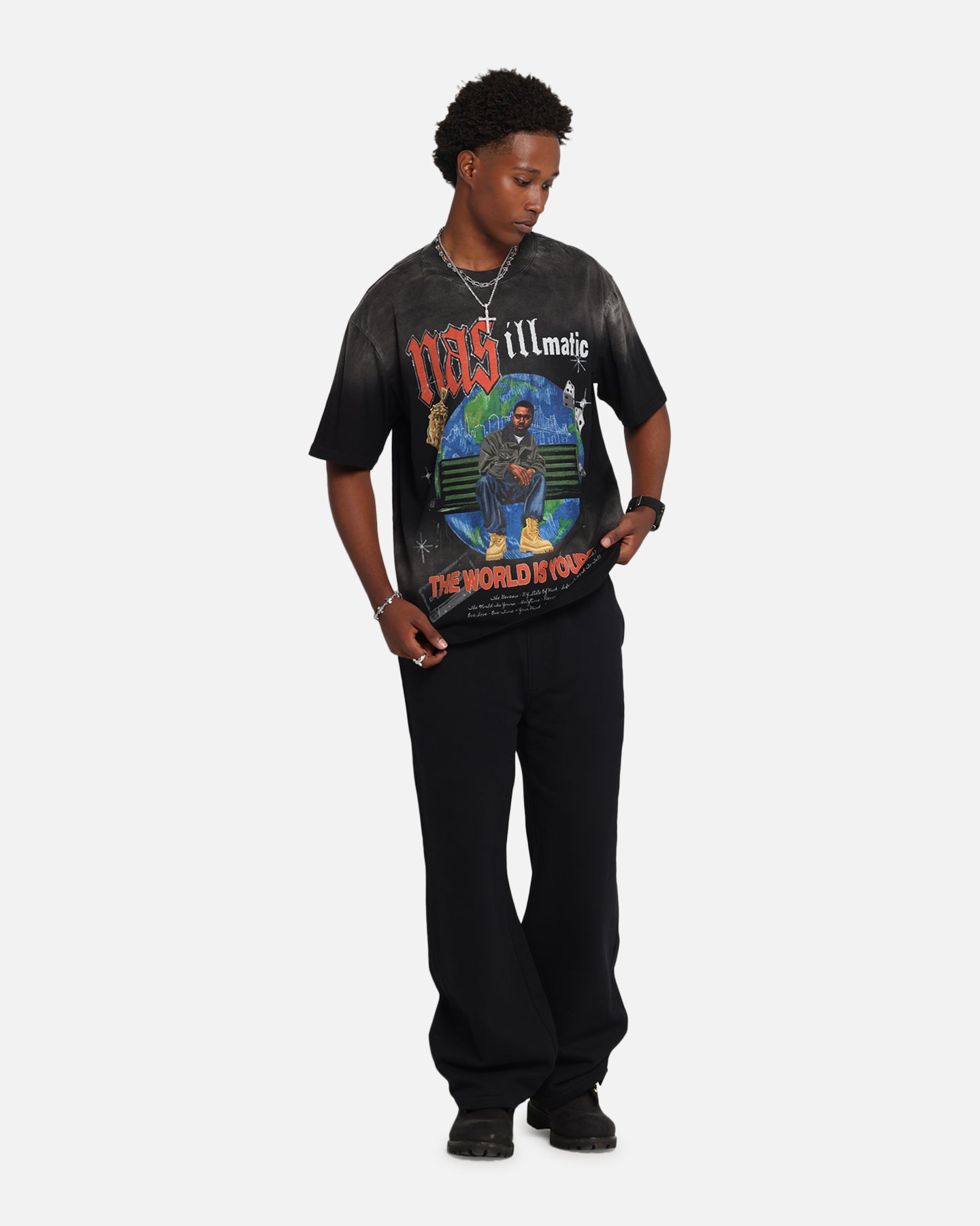 Nas The World Is Yours T-Shirt Washed Black | Culture Kings
