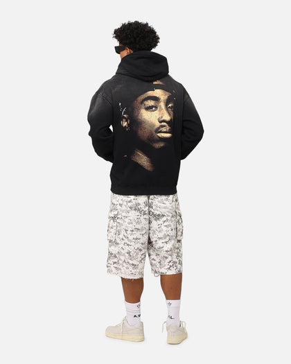 Tupac Super Fade Hoodie Washed Black