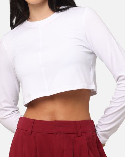 XXIII Women's Serene Long Sleeve Crop T-Shirt White