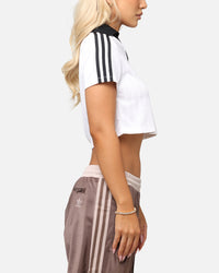 Adidas Women's Jacquard Crop Polo Shirt White