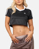 Adidas Women's Jacquard Crop Polo Shirt Black