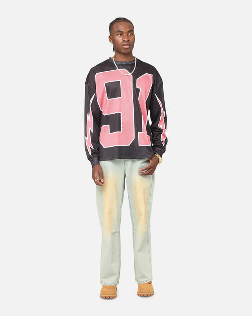 Criminal Damage 91 Mesh Long Sleeve T-Shirt Caviar