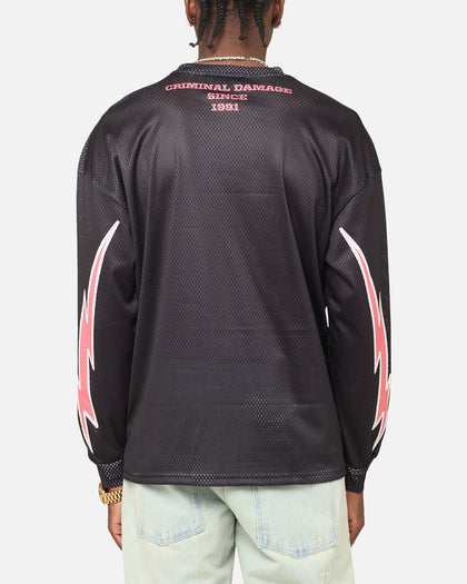 Criminal Damage 91 Mesh Long Sleeve T-Shirt Caviar