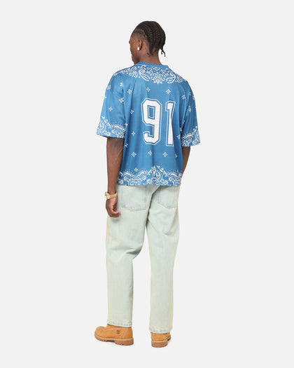 Criminal Damage Paisley Mesh Top Blue/White