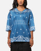 Criminal Damage Paisley Mesh Top Blue/White