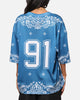 Criminal Damage Paisley Mesh Top Blue/White