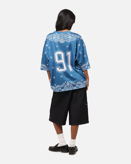 Criminal Damage Paisley Mesh Top Blue/White