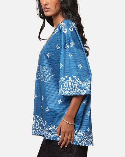 Criminal Damage Paisley Mesh Top Blue/White