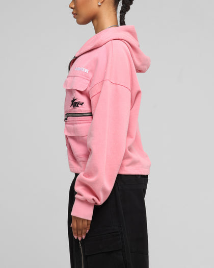 Loiter Women's Utility Cropped Hoodie Pink