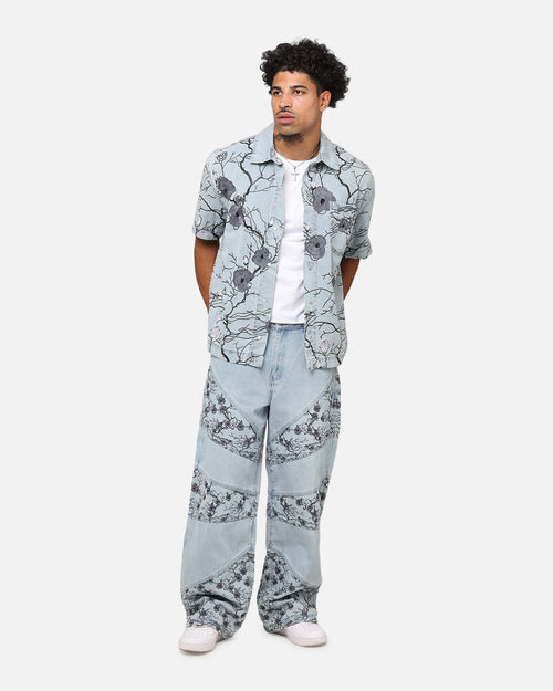 Saint Morta Poison Ivy Boxy Denim Shirt Mid Blue