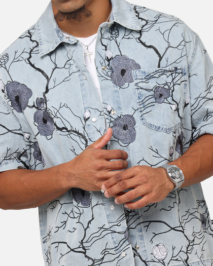 Saint Morta Poison Ivy Boxy Denim Shirt Mid Blue