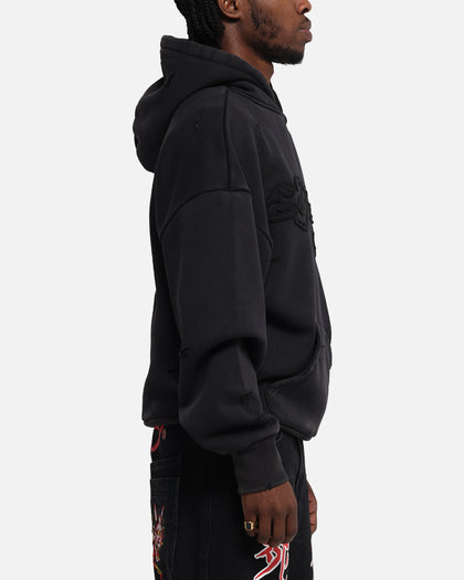 Ed Hardy Distressed Hoodie Black