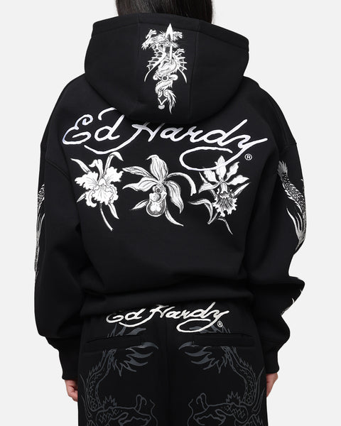 Ed Hardy Floral Zip Hoodie Black | Culture Kings