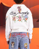 Ed Hardy Floral Zip Hoodie Off White