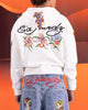 Ed Hardy Floral Zip Hoodie Off White