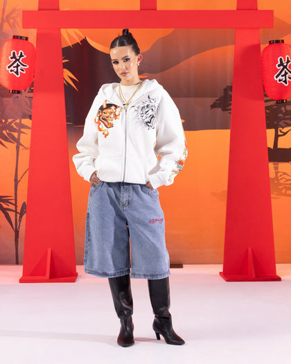 Ed Hardy Floral Zip Hoodie Off White Culture Kings