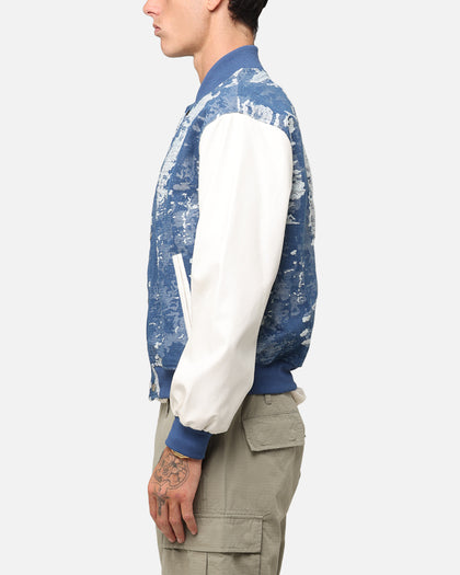 XXIII Textured Varsity Jacket Blue/White
