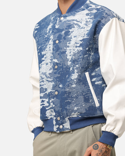 XXIII Textured Varsity Jacket Blue/White