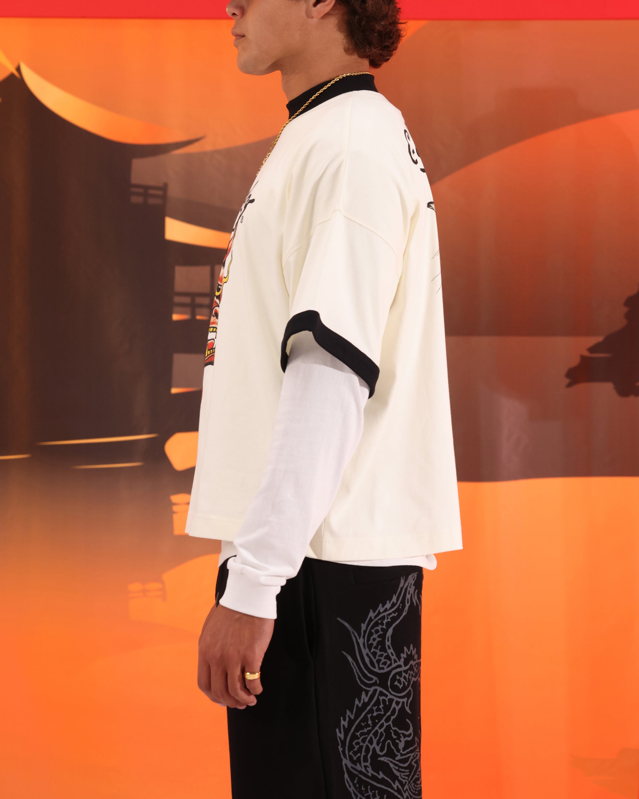 Ed Hardy Devil Ringer T-Shirt Off White | Culture Kings