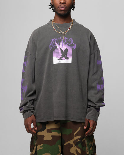 Loiter Angel Number Long Sleeve T-Shirt Charcoal