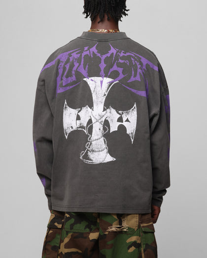 Loiter Angel Number Long Sleeve T-Shirt Charcoal