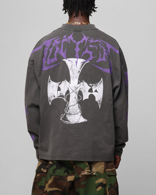 Loiter Angel Number Long Sleeve T-Shirt Charcoal