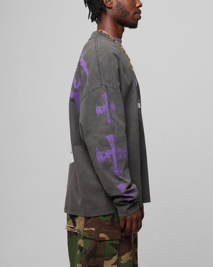 Loiter Angel Number Long Sleeve T-Shirt Charcoal