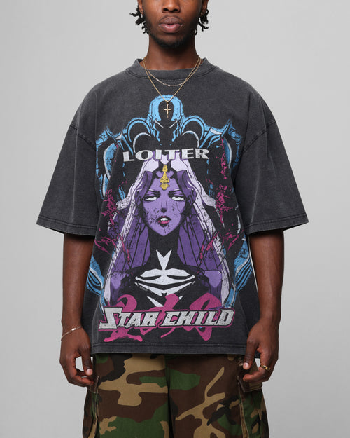 Loiter Midnight Widow Vintage T-Shirt Washed Black