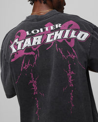 Loiter Midnight Widow Vintage T-Shirt Washed Black
