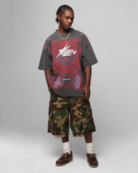 Loiter Motocross Vintage T-Shirt Charcoal/Red