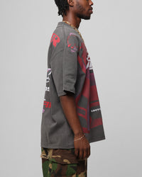 Loiter Motocross Vintage T-Shirt Charcoal/Red