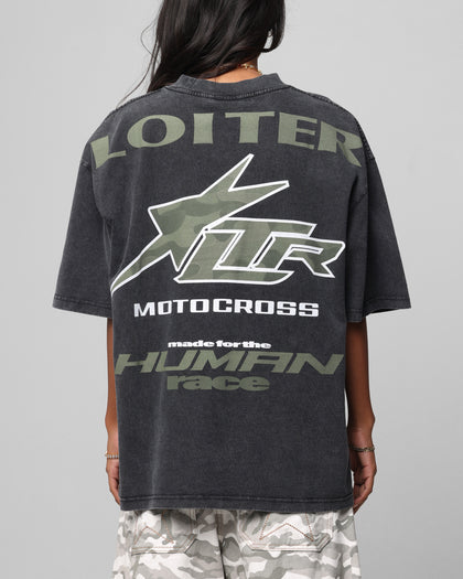Loiter Motocross Vintage T-Shirt Vintage Black