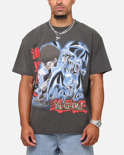 Goat Crew X Yu-Gi-Oh! Kaiba Blue Eyes Heavy T-Shirt Black Wash