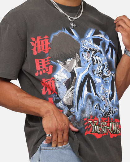 Goat Crew X Yu-Gi-Oh! Kaiba Blue Eyes Heavy T-Shirt Black Wash