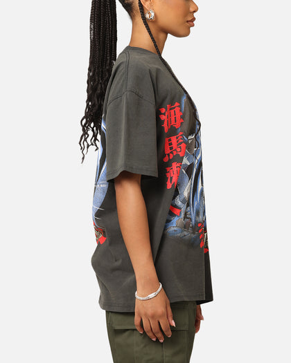 Goat Crew X Yu-Gi-Oh! Kaiba Blue Eyes Heavy T-Shirt Black Wash